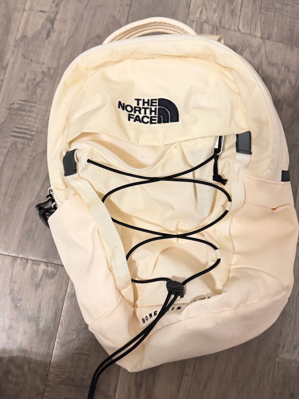 The North Face Cream Women's Backpack with Front Bungee